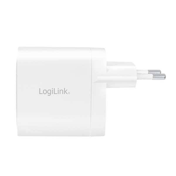 LogiLink Netzteil - GaN-Technologie - 40 Watt - 3 A - Fast Charge, PD/PPS - 2 Ausgabeanschlussstellen (2 x USB-C), Ansicht 3