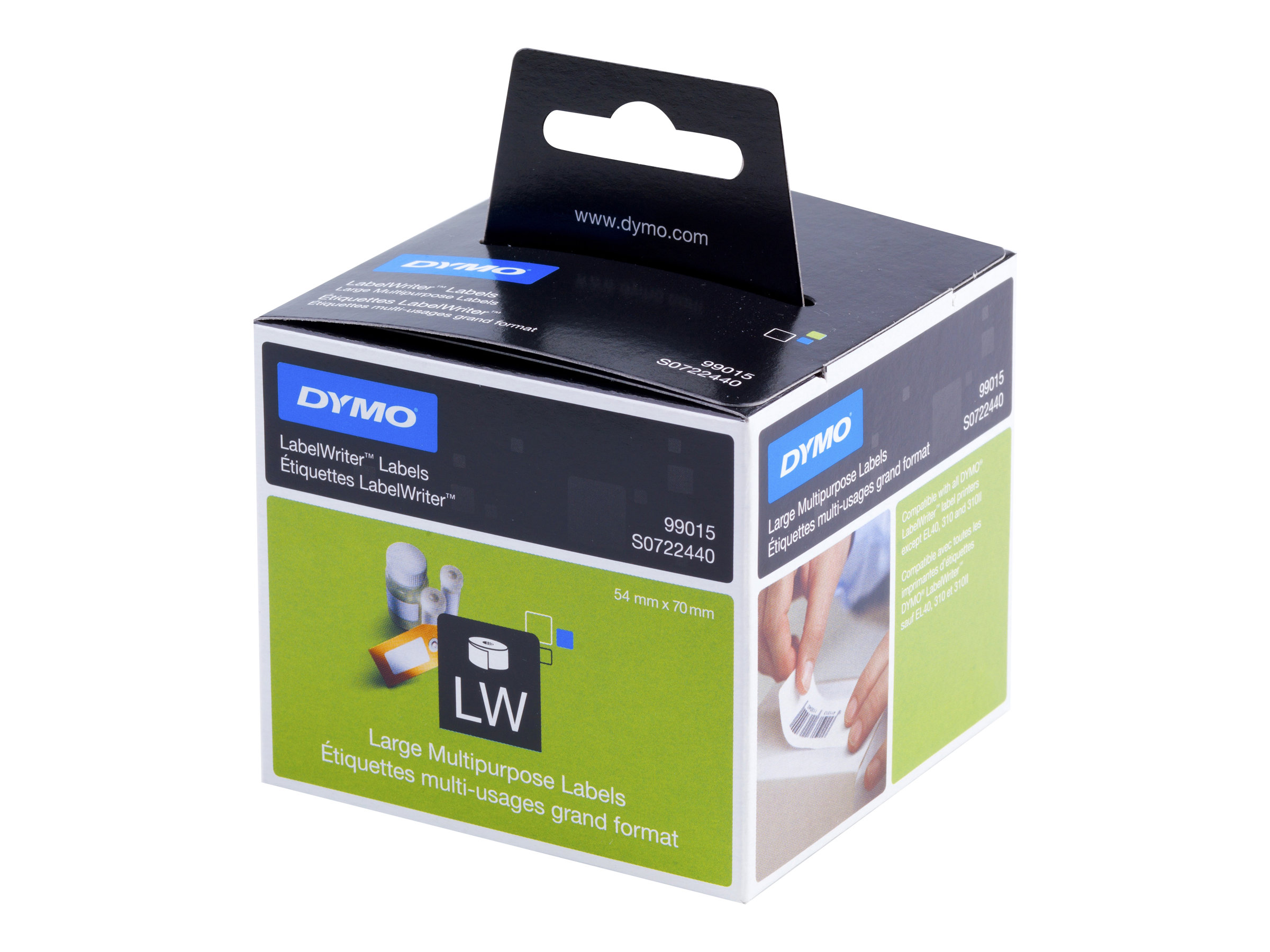 Dymo LabelWriter MultiPurpose - Papier - permanenter Klebstoff - weiß - 54 x 70 mm 320 Etikett(en) (1 Rolle(n)