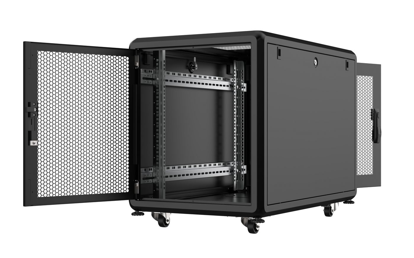 Lanview RSL12U61BL - 12U - 600 kg - 44,5 kg - Schwarz, Ansicht 3