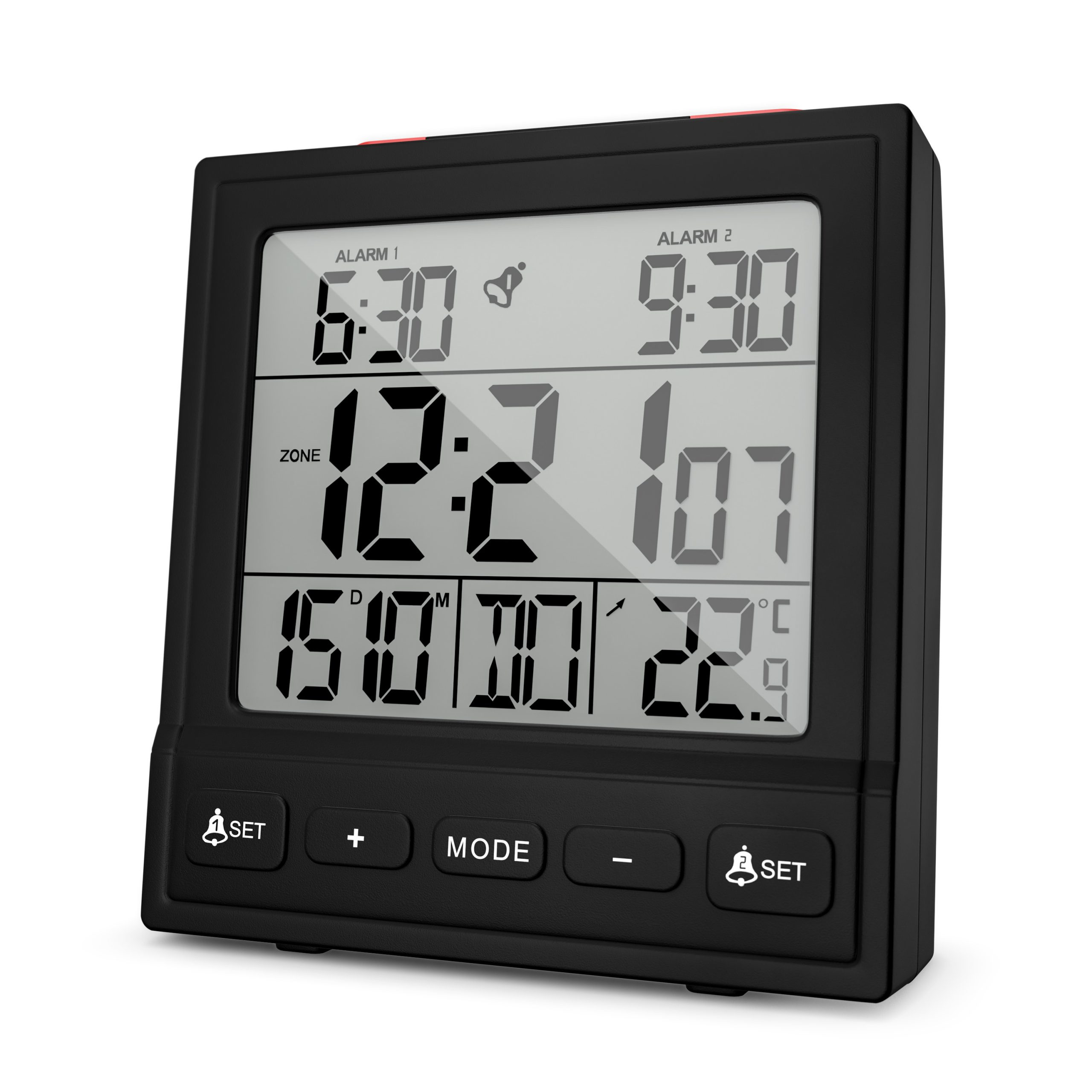 Mebus 25581 - Digitaler Wecker - Quadratisch - Schwarz - 12/24 h - F - °C - Beide Geschlechter, Ansicht 3