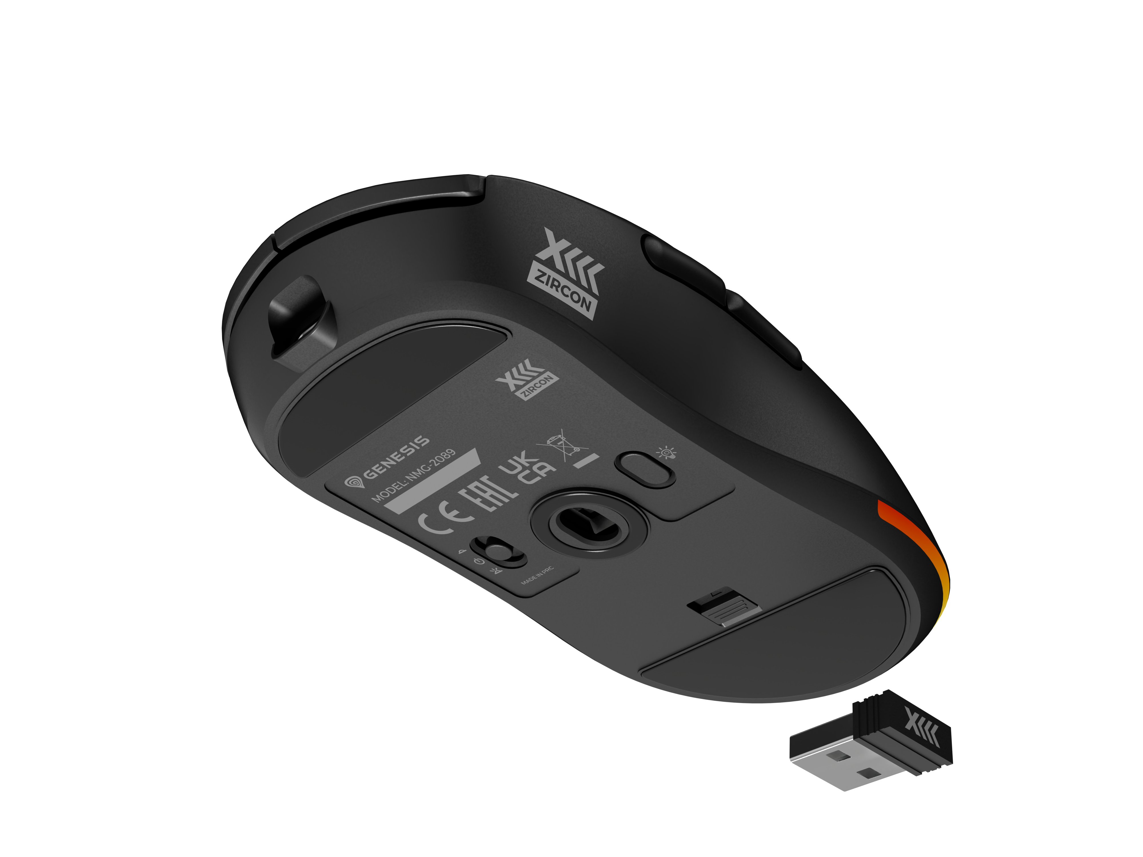 natec Gaming Maus Zircon XiiiCustom kabellos schwarz - Maus - 26.000 dpi, Ansicht 3