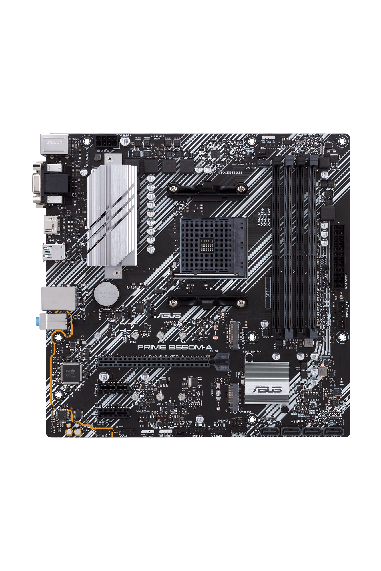 ASUS Prime B550M-A/CSM, AMD, Sockel AM4, 3rd Generation AMD Ryzen™ 3, 3rd Generation AMD Ryzen 5, DDR4-SDRAM, 128 GB, DIMM