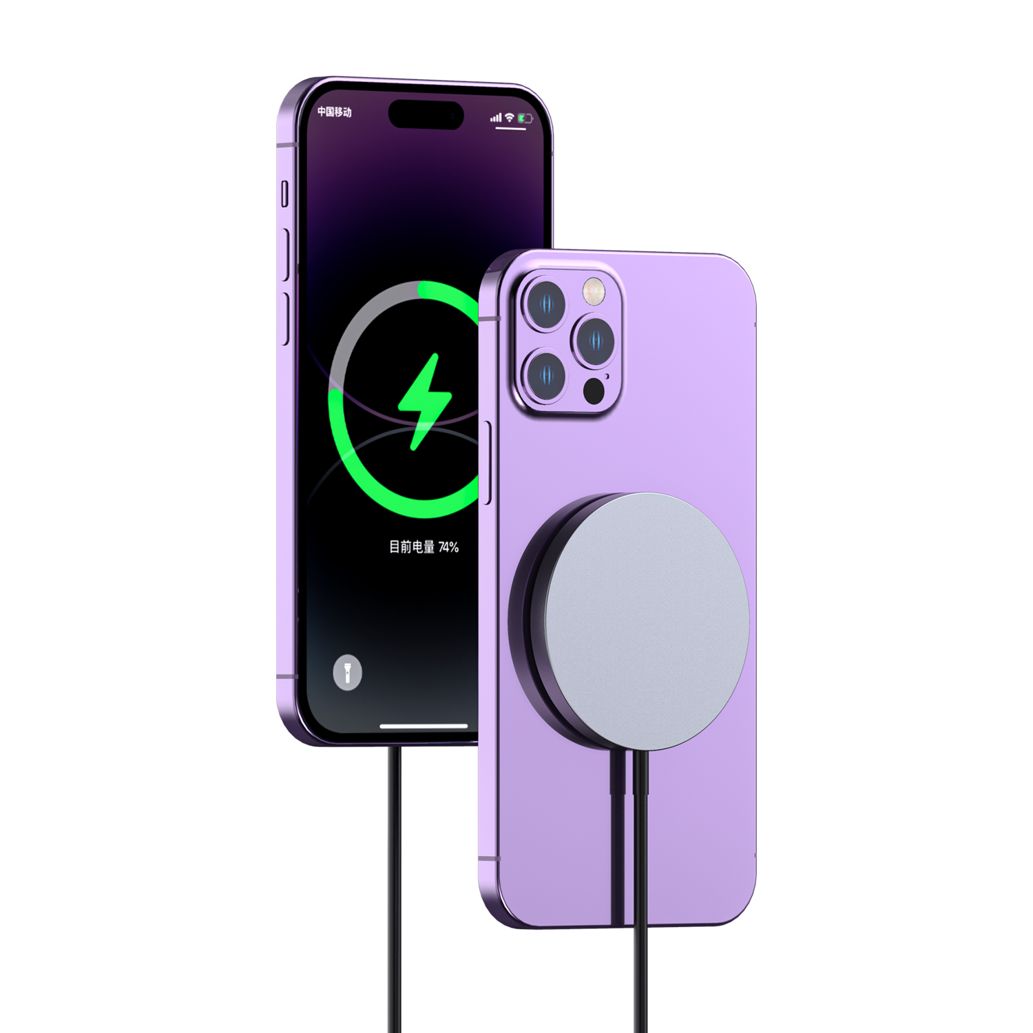 Dudao Kit 15W Magnetic Wireless Charger Qi and 20W AC MagSafe Compatible White, Ansicht 3