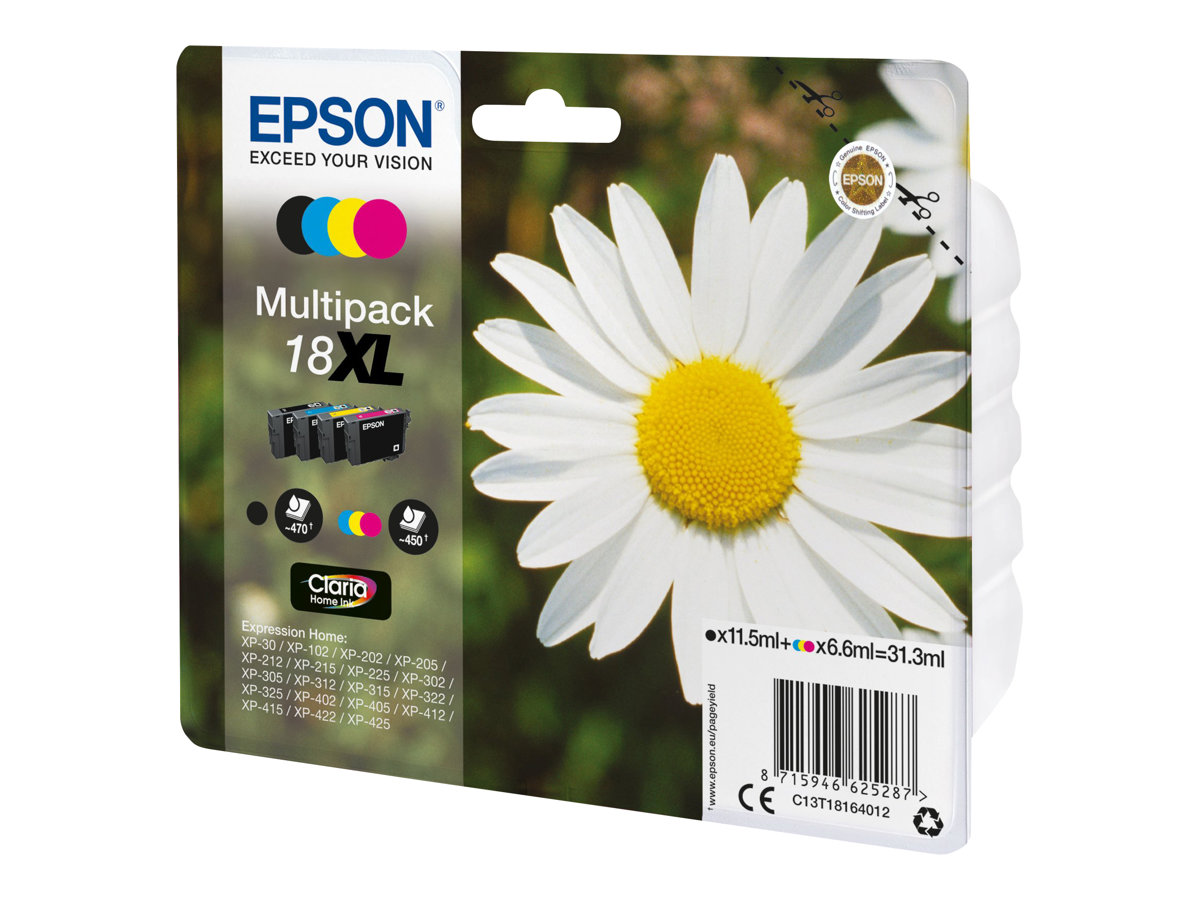 Epson 18XL - 4er-Pack - XL - Schwarz, Gelb, Cyan
