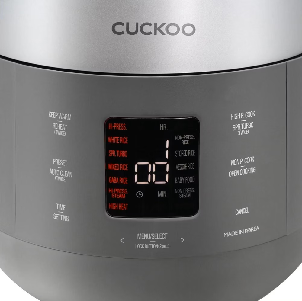 Cuckoo Reiskocher 1.80l CRP-ST1009F Twin Pressure grau, Ansicht 2
