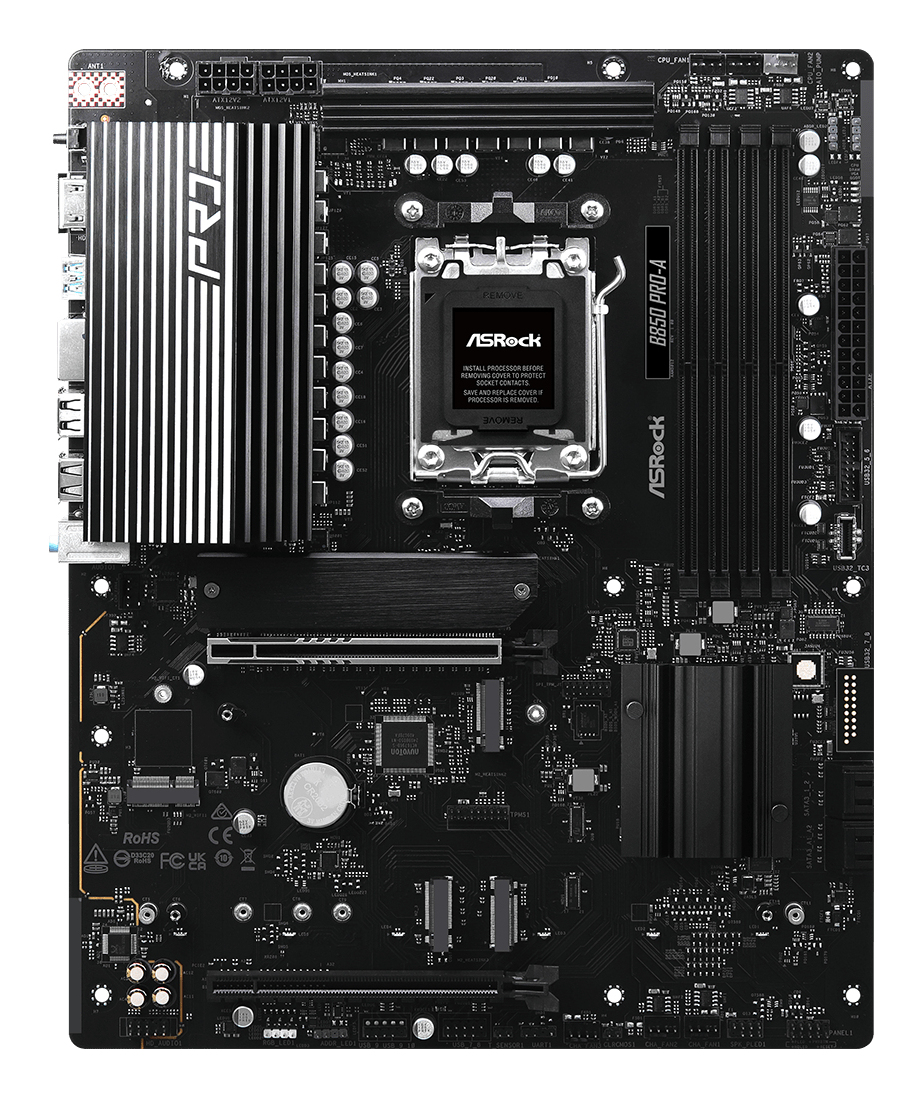 ASRock B850 Pro-A - Motherboard - ATX - Socket AM5 - AMD B850 Chipsatz - Onboard-Grafik (CPU erforderlich), Ansicht 3