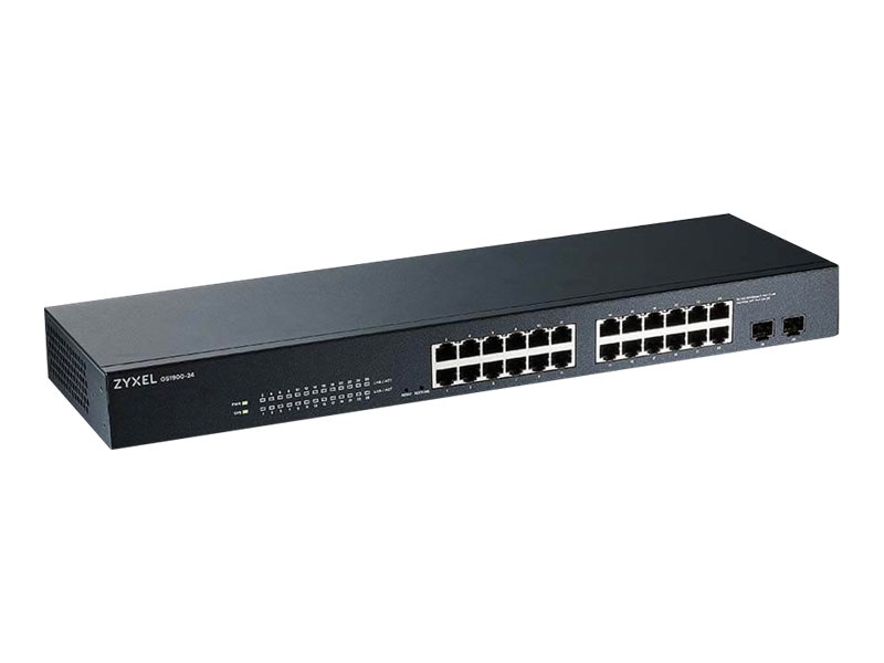 Zyxel GS1900-24 - Switch - Smart - 24 x 10/100/1000 + 2 x Gigabit SFP (Uplink) - Desktop, an Rack montierbar