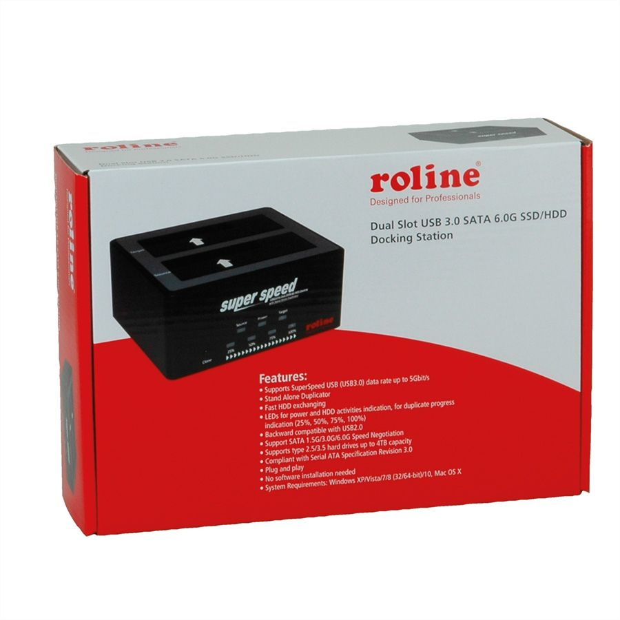 ROLINE HDD-Dockingstation Schächte: 2 - 2.5, 3.5 (6.4 cm, 8.9 cm), Ansicht 2