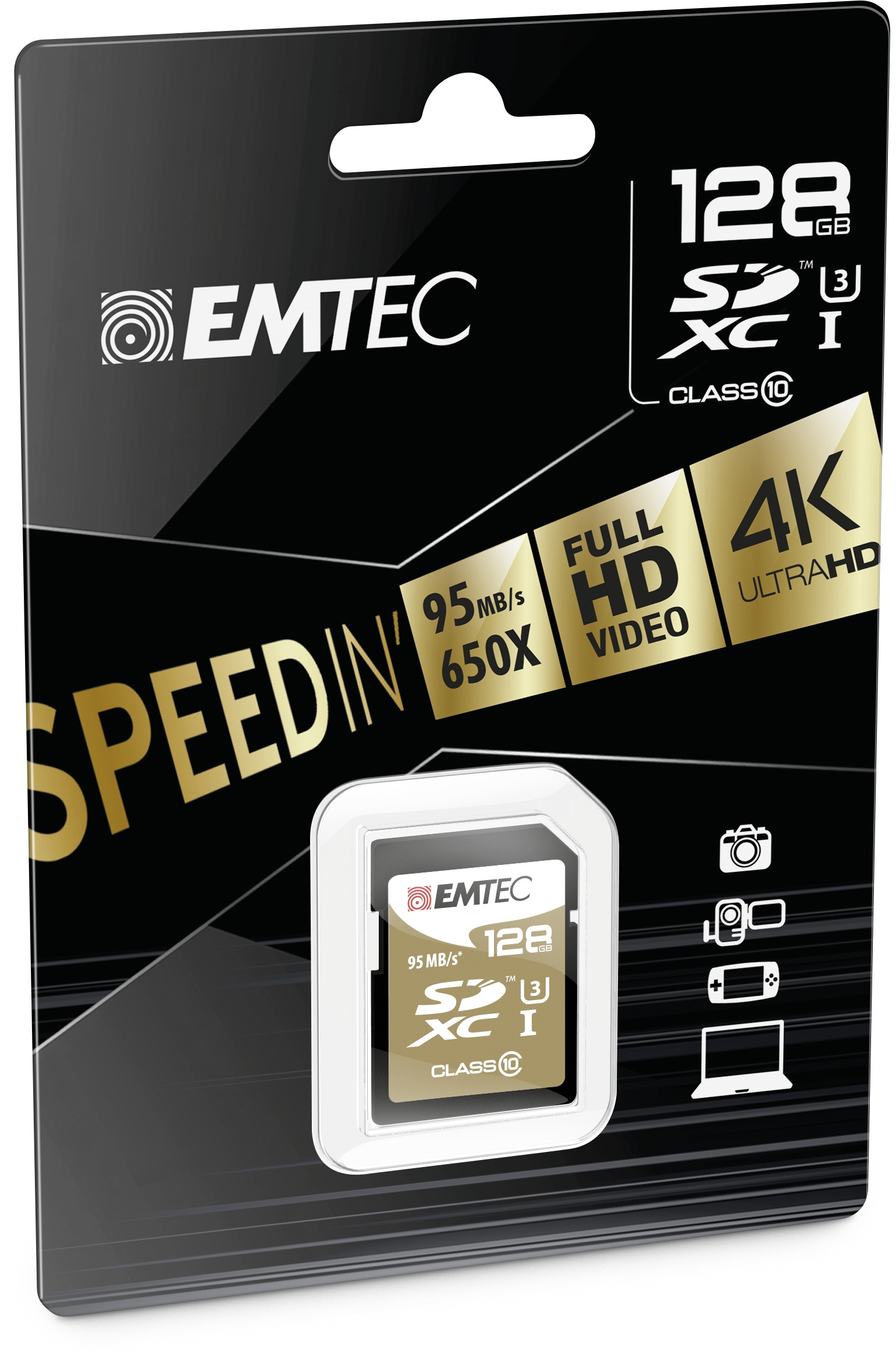 EMTEC SpeedIN' - Flash-Speicherkarte - 128 GB, Ansicht 2