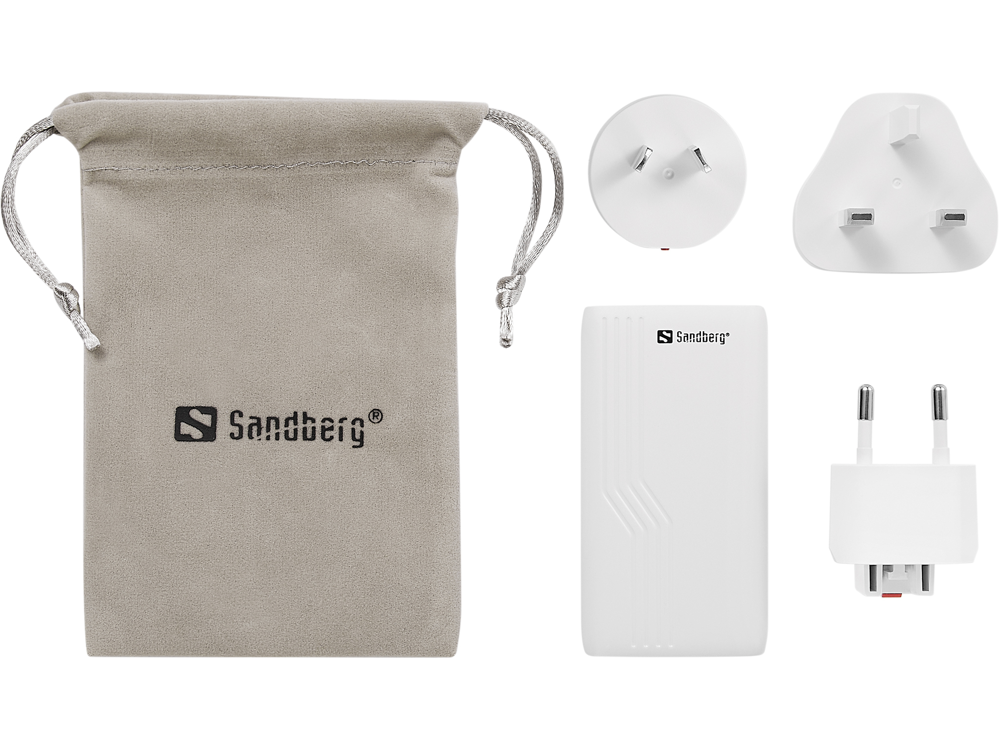 SANDBERG Netzteil - 4in1 - 65 Watt - 3 A - PD - 2 Ausgabeanschlussstellen (24 pin USB-C), Ansicht 3