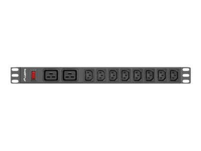 Lanberg PDU-02I1908I-0200-C20-BK - 1U - Einphasig - Aluminium - Schwarz - 10 AC-Ausgänge - C20-Koppler, Ansicht 2