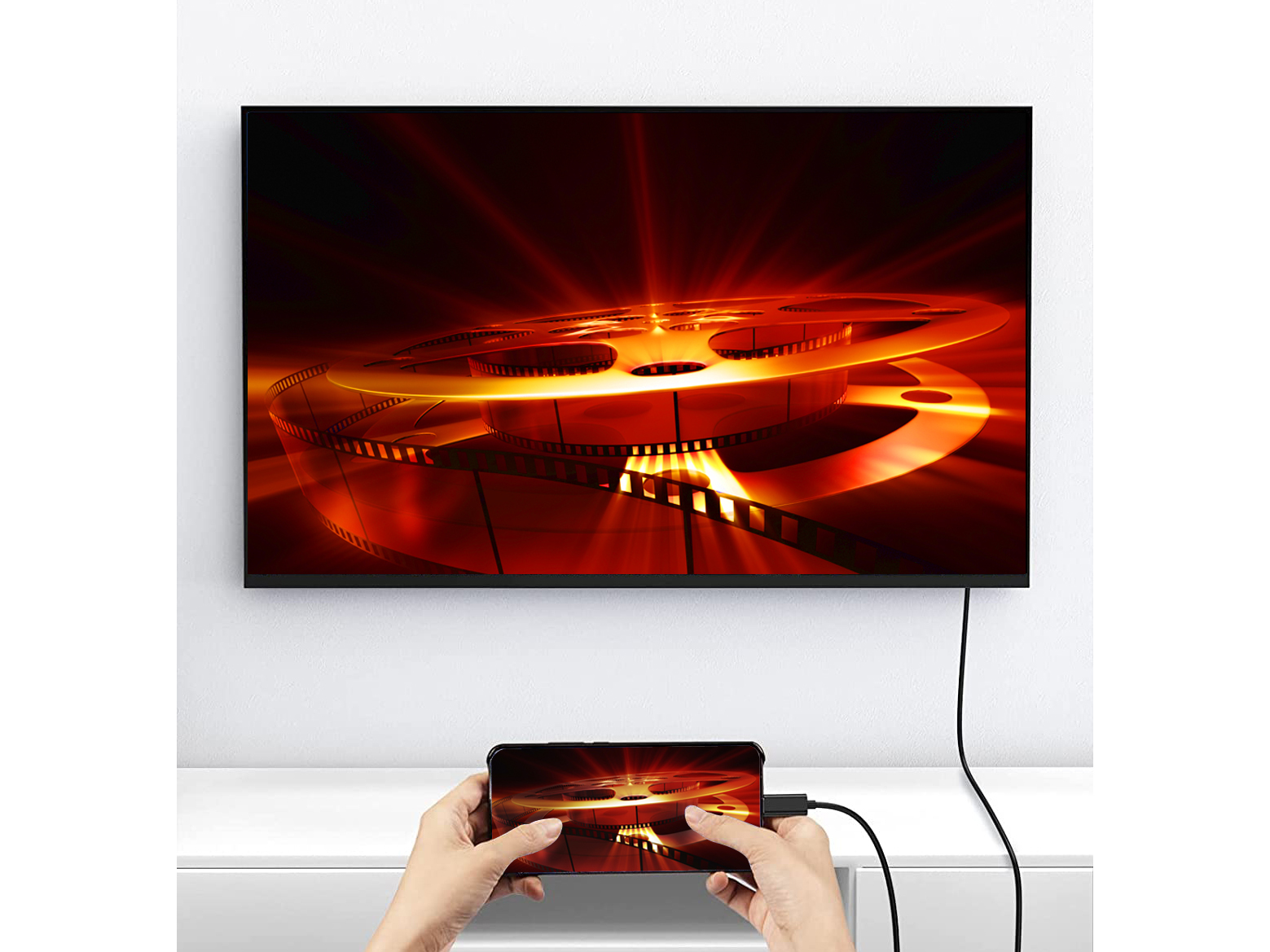 Equip Adapterkabel - 24 pin USB-C männlich zu HDMI männlich - 2 m - Schwarz - unterstützt 4K 30 Hz (3840 x 2160), Ansicht 4