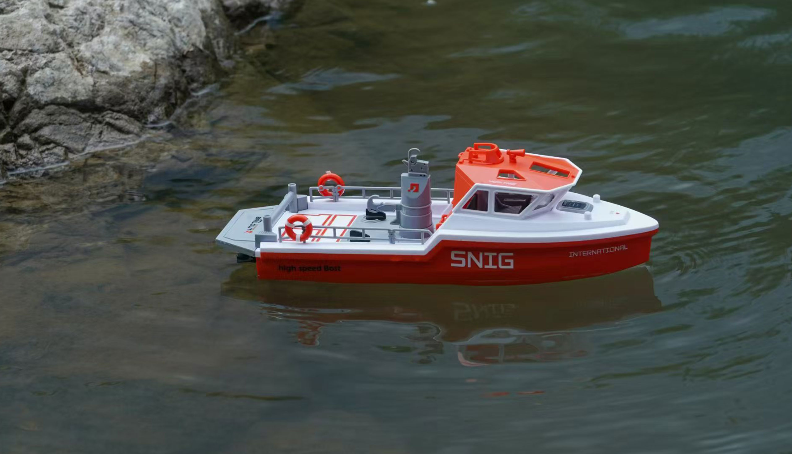 Amewi Rettungsboot brushless Jetantrieb 320mm RTR weiss/orange, Ansicht 3