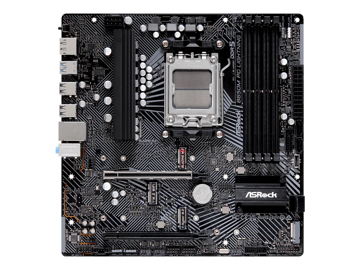 ASRock B650M PG Lightning - Motherboard - micro ATX - Socket AM5 - AMD B650 Chipsatz - USB-C 3.2 Gen2 USB 3.2 Gen 2 USB 3.2 Gen 1 USB-C 3.2 Gen 1 - 2.5 Gigabit LAN - Onboard-Grafik (CPU erforderlich)