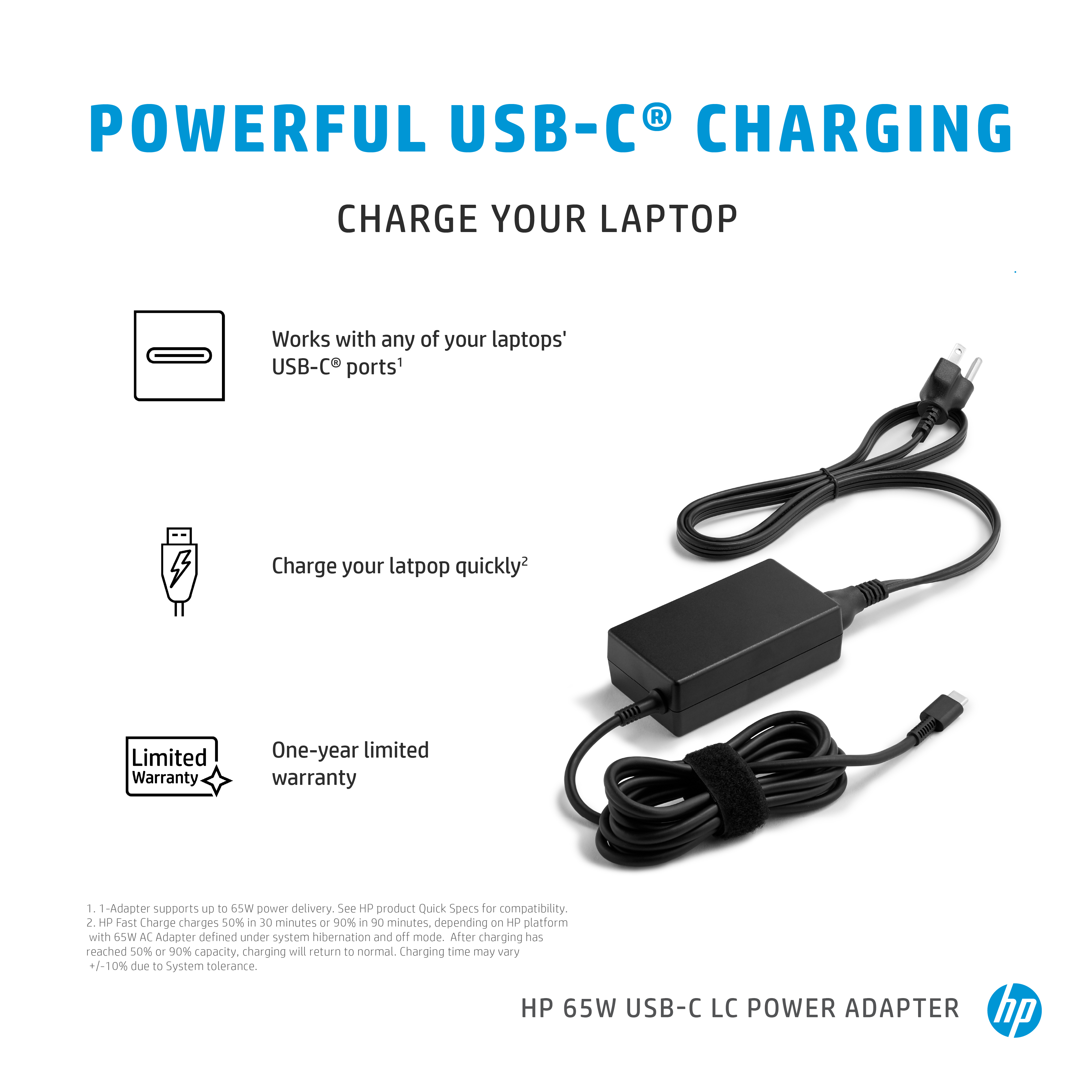 HP USB-C LC - Netzteil - AC - 65 Watt, Ansicht 4