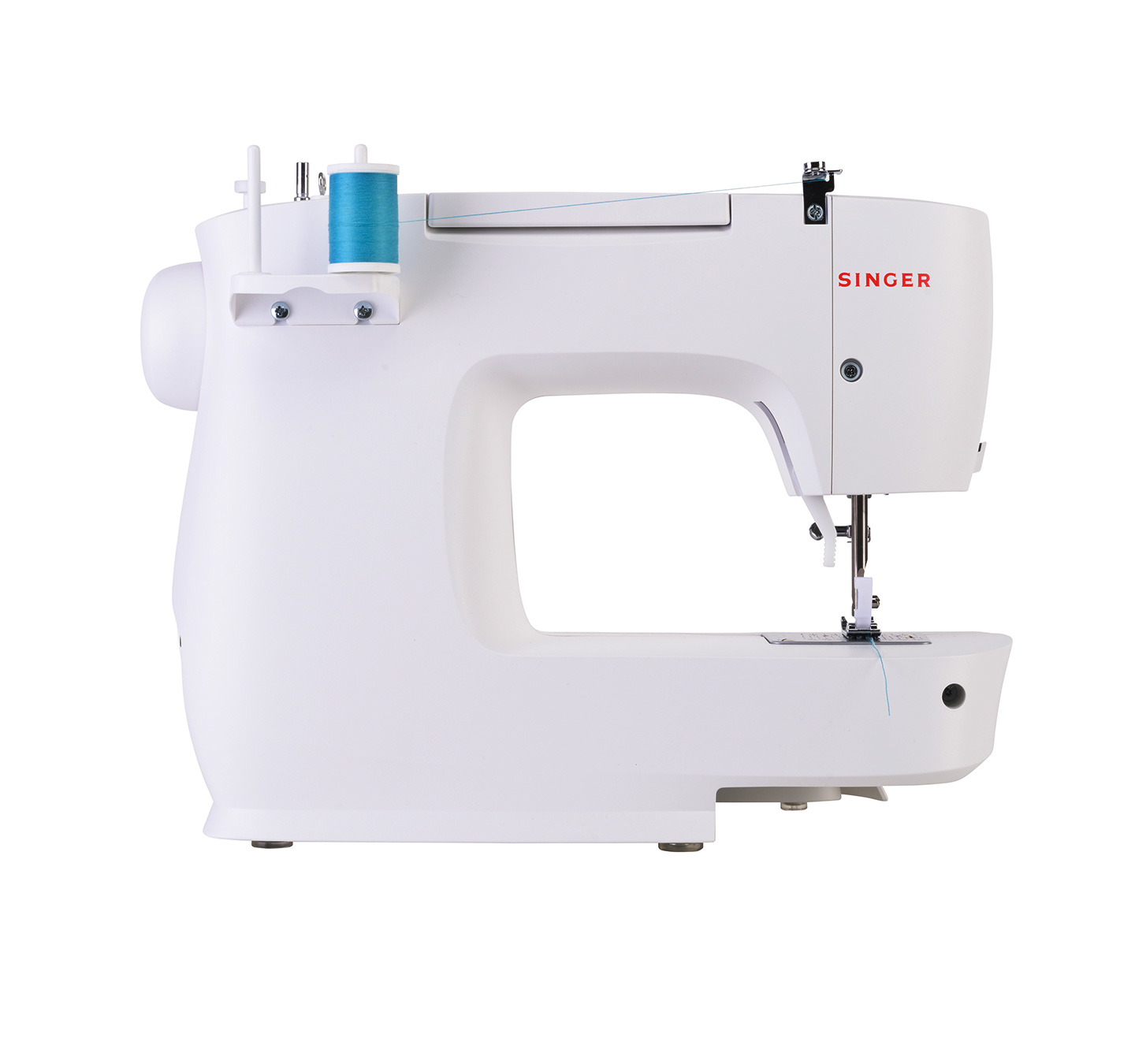 Singer M2105 - Weiß - Halbautomatische Nähmaschine - Sägen - 4 Step - Leiter - Drehregler - Elektro, Ansicht 4