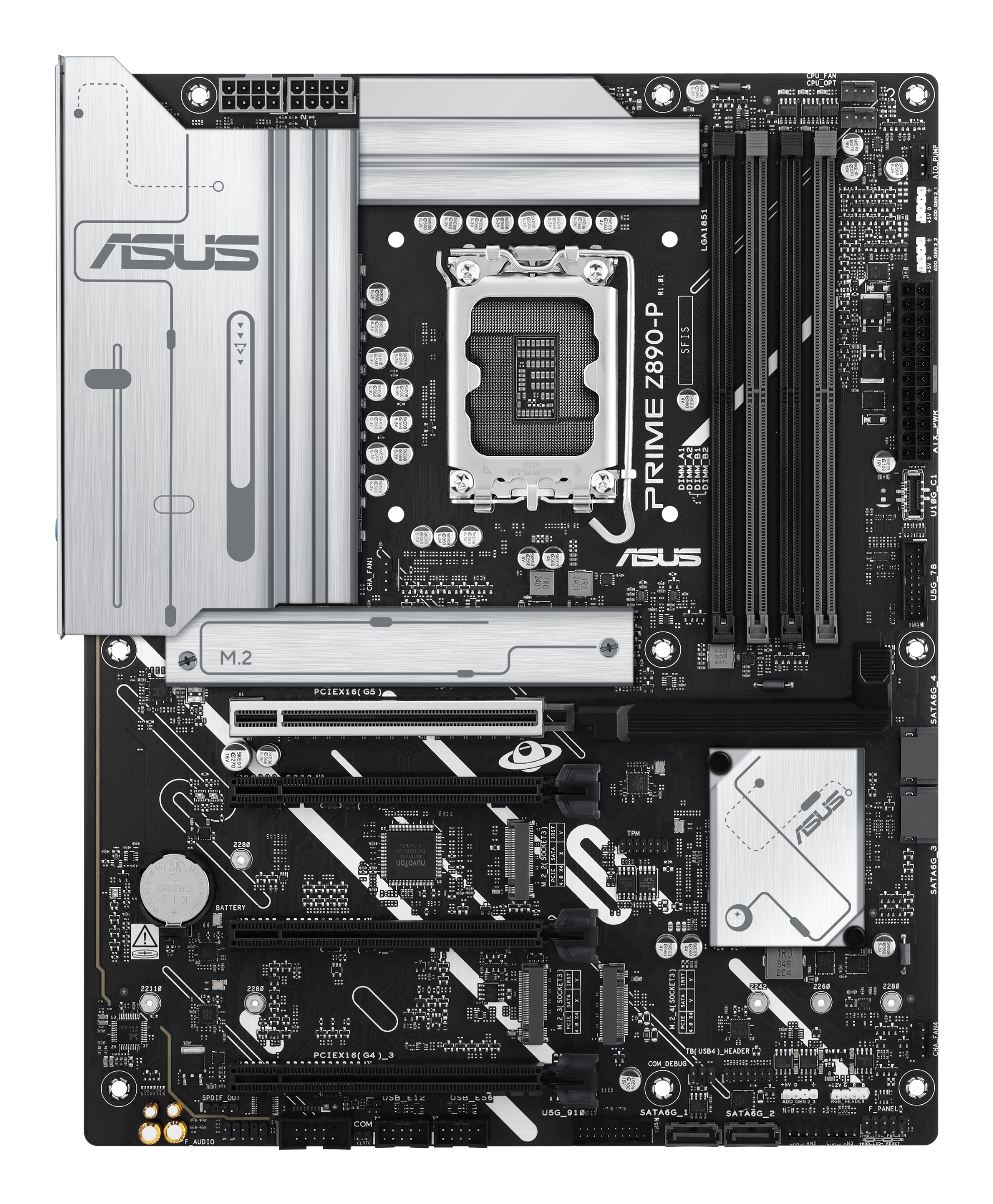 ASUS PRIME Z890-P - Motherboard - micro ATX - LGA1851-Sockel - Z890 Chipsatz - USB-C 3.2 Gen 2x2, USB 3.2 Gen 2, Ansicht 3