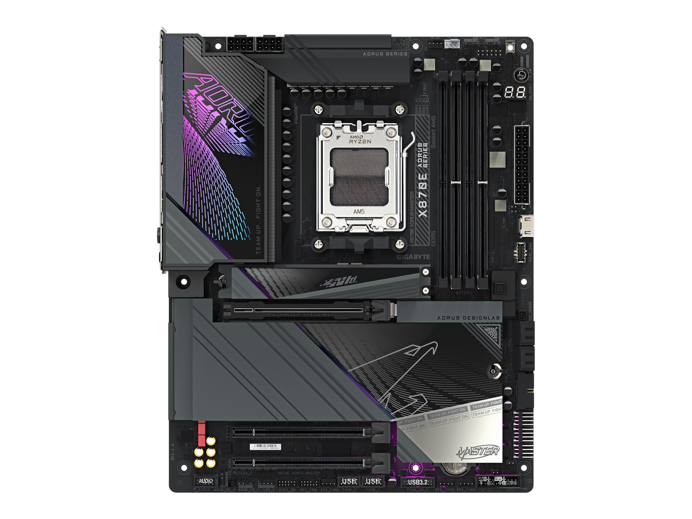 Gigabyte AORUS X870E MASTER - Motherboard - ATX - Socket AM5 - AMD X870E Chipsatz - USB-C 3.2 Gen 2x2, USB4, USB 3.2 Gen