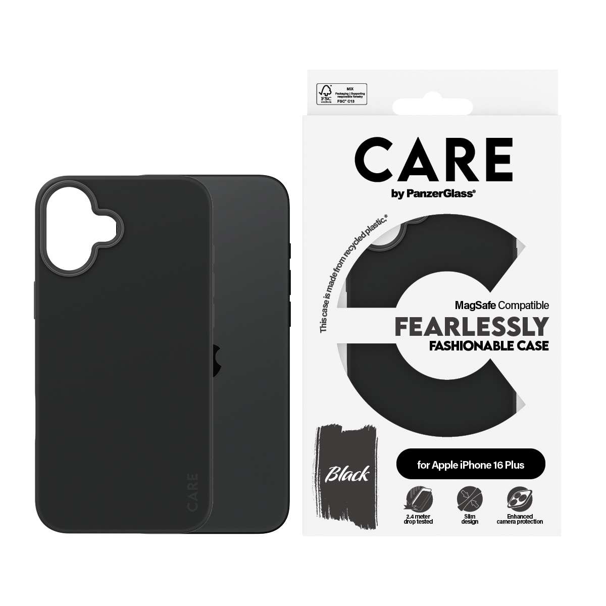 PanzerGlass CARE by PanzerGlass - Hintere Abdeckung für Apple iPhone 16 Plus - kompatibel mit MagSafe, Ansicht 3