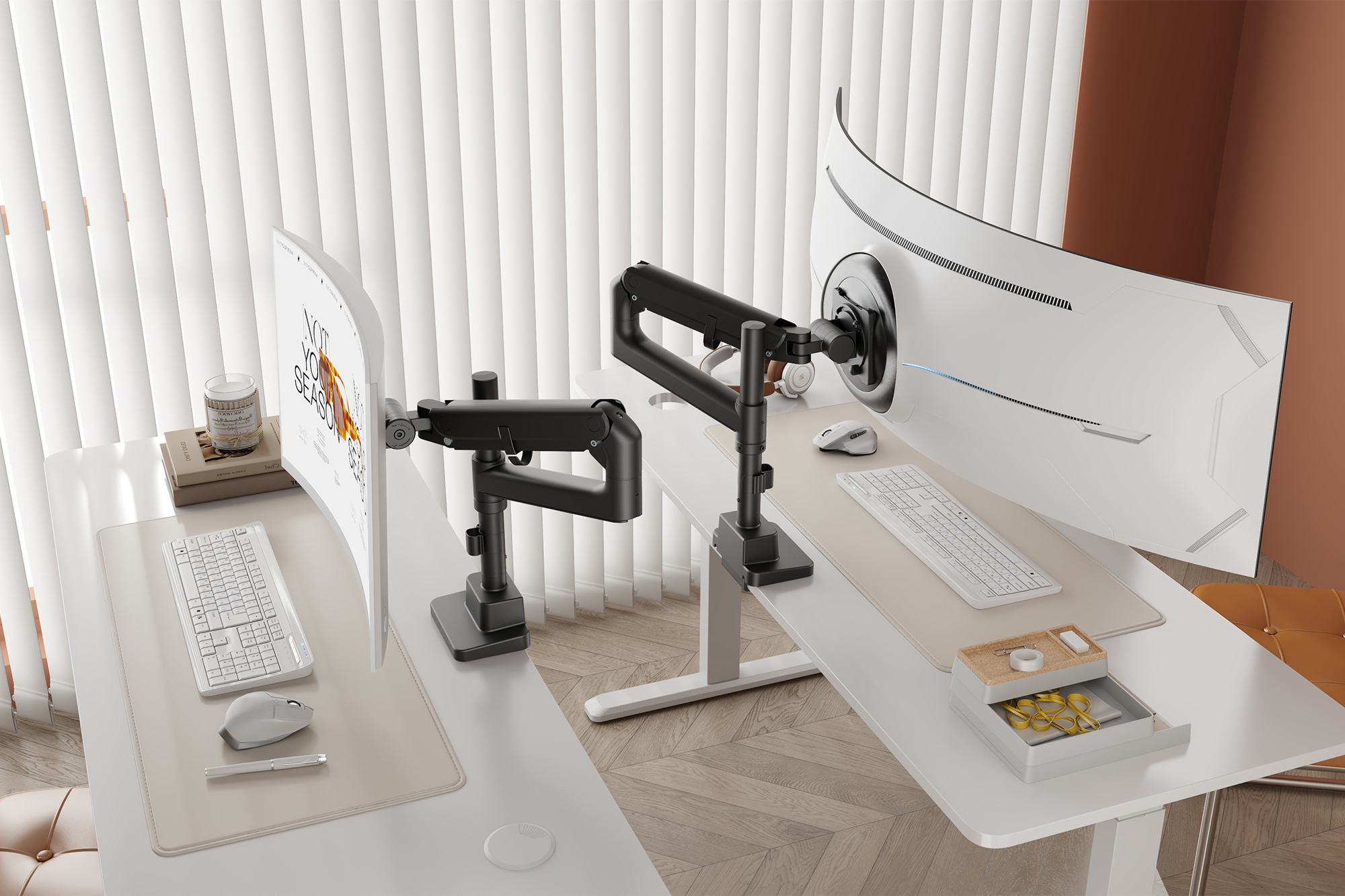 DIGITUS Single Monitorhalterung, 57, 27 kg - Schwarz, Ansicht 4