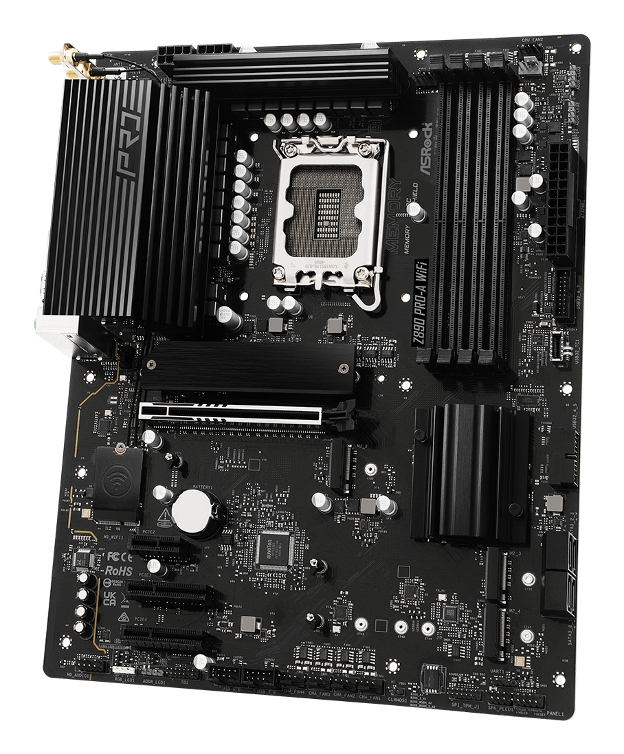 ASRock Z890 PRO-A WiFi - Motherboard - ATX - LGA1851-Sockel - Z890 Chipsatz - USB4, USB-C 3.2 Gen 2x2, USB 3.2 Gen 2, Ansicht 4