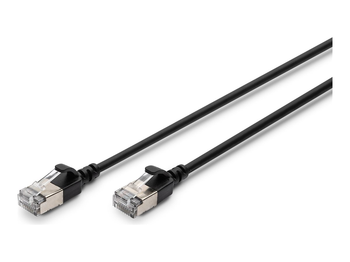 DIGITUS CAT 6A F-FTP Slim Patchkabel, 0,5m, Schwarz