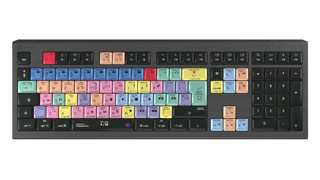 Logickeyboard LKB-PPROCC-A2M-UK - Kabelgebunden - USB - Scherenschalter - LED - Schwarz - TL: UK, QWERTY, Ansicht 2