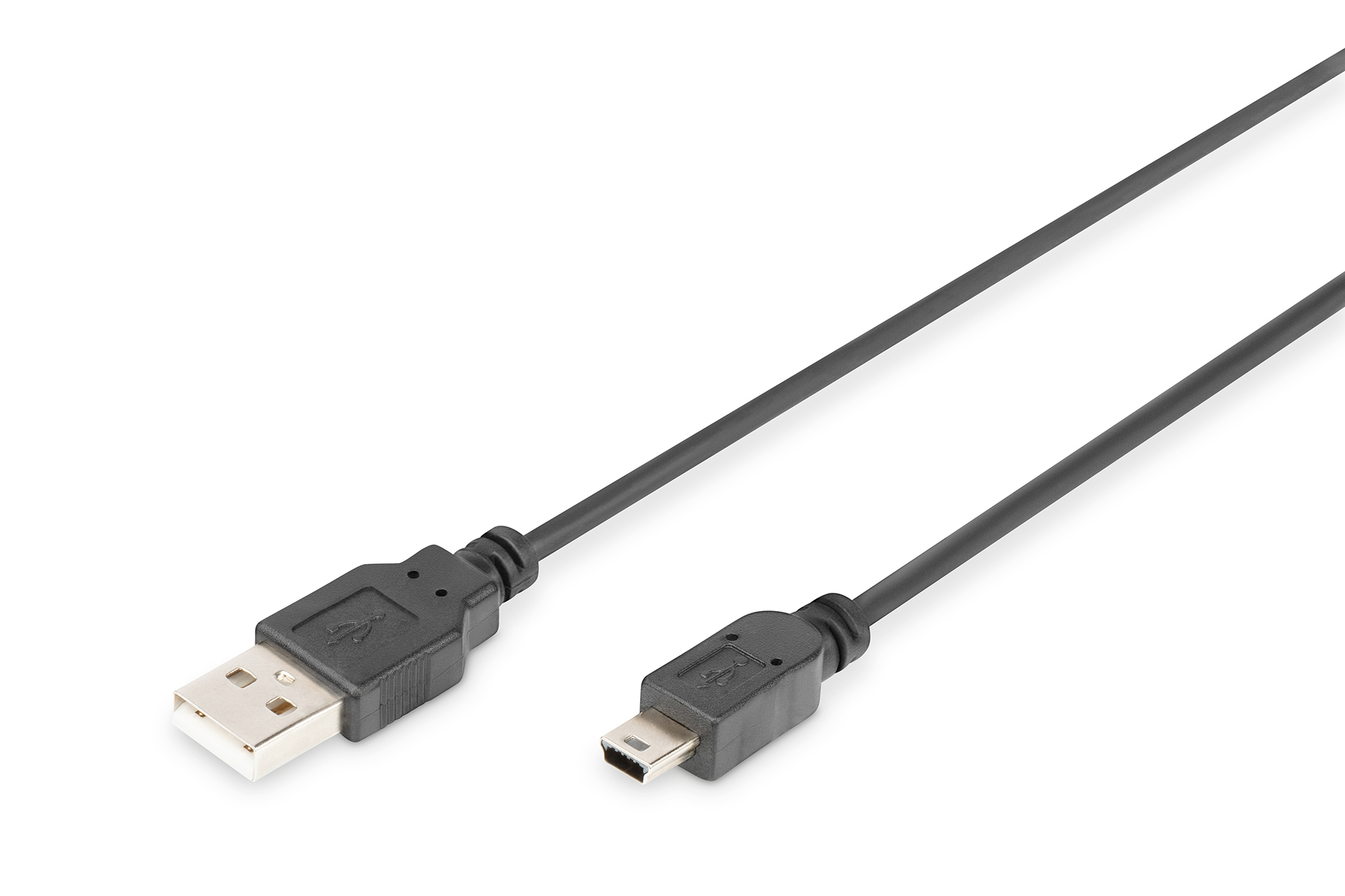 DIGITUS USB 2.0-Anschlusskabel, Typ A auf Mini B, 1 m, USB A, Mini-USB B, USB 2.0, Männlich/Männlich, Schwarz