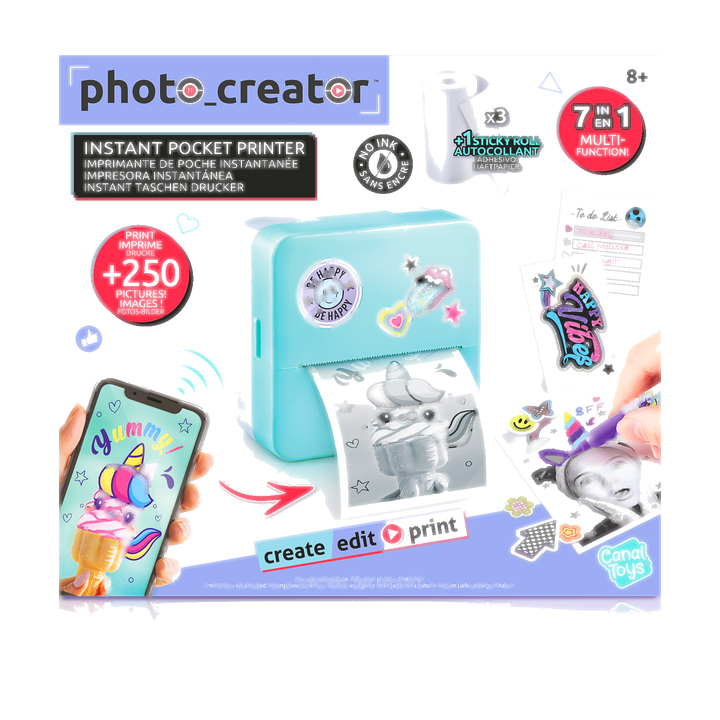 Canal Toys Starter-Set Instant Pocket Printer Blau, Ansicht 3