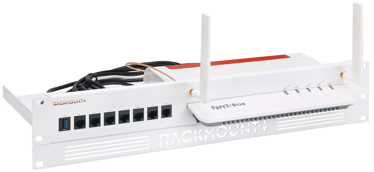 Rackmount.IT RM-FB-T3 - Montageschelle - Weiß - 1.3U/2U - AVM FRITZ!Box 6660 Cable - 6890 - 6890 LTE - 7590 - 482 mm, Ansicht 3