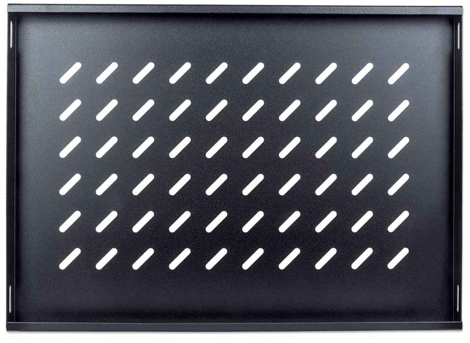 Intellinet 19 Fachboden zur Festmontage, 1 HE, 345 mm Tiefe, schwarz - Rack - Regal - Schwarz, RAL 9005 - 1U - 48.3 cm, Ansicht 4