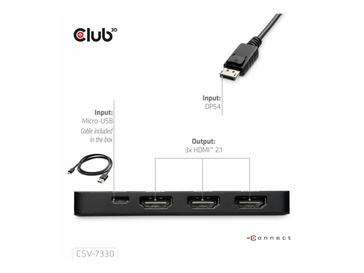 Club 3D Videoadapter - DisplayPort männlich zu HDMI, Mikro-USB Typ B (nur Strom), Ansicht 3