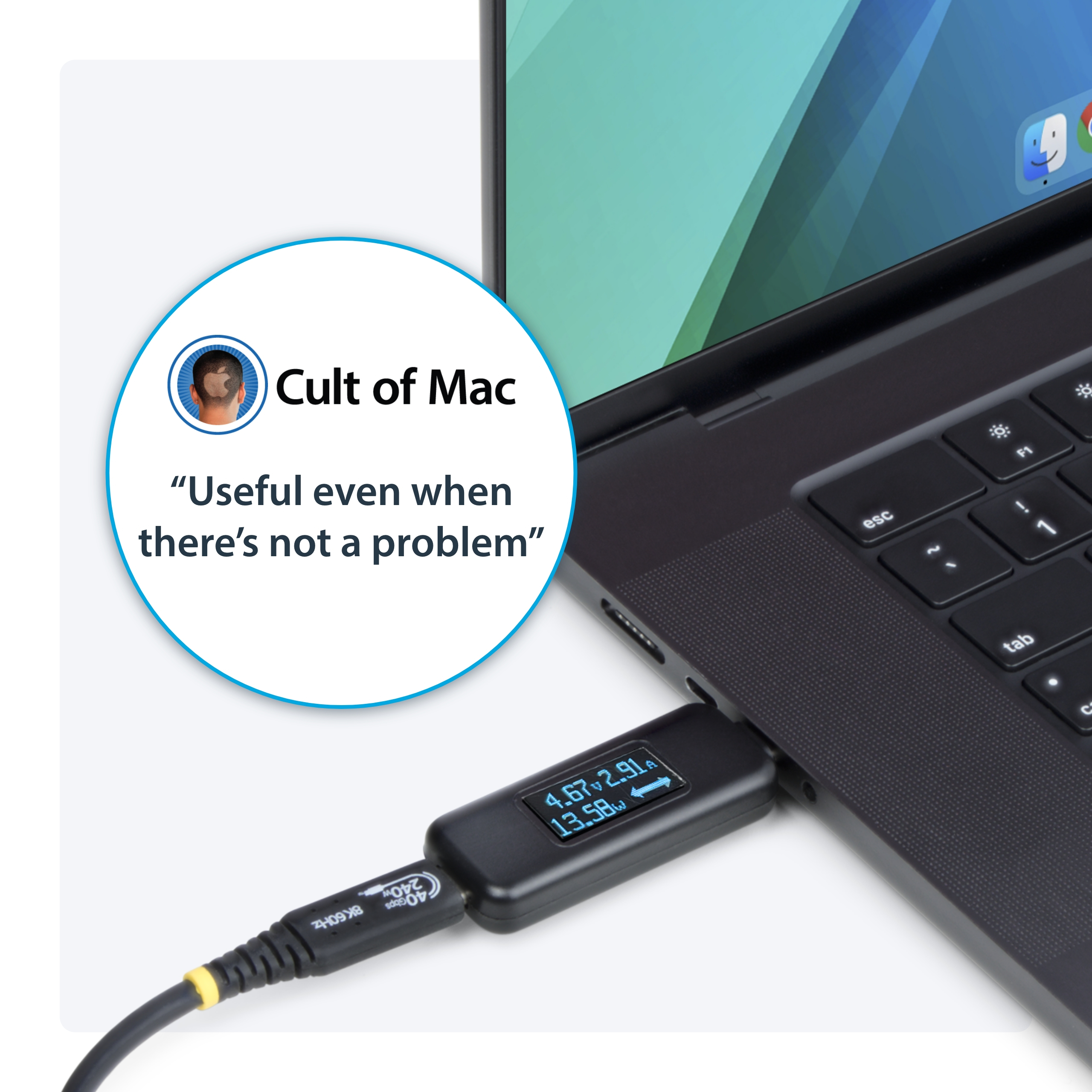 StarTech.com USB-C Power Tester, Bi-Directional Digital Voltage/Current, Ansicht 2