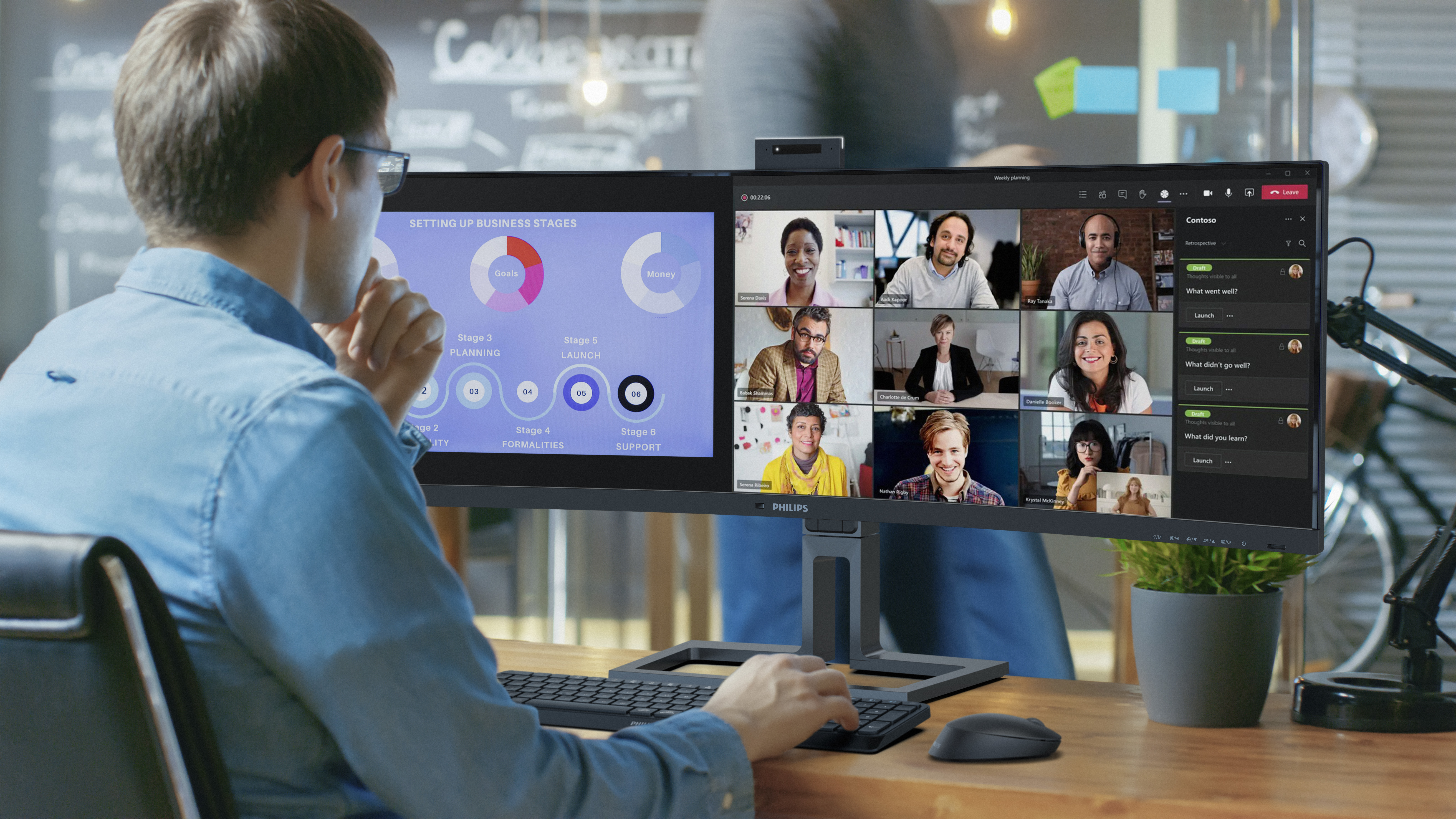 Philips 44,5, 5120x1440, VA, Curved, H/A 150 MM, SUPERWIDE, USB-C - 15 cm, Ansicht 2