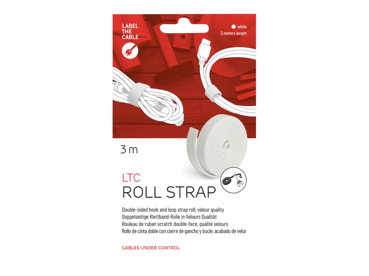 Label-the-cable LTC ROLL STRAP - Klettverschlussstreifen - weiß
