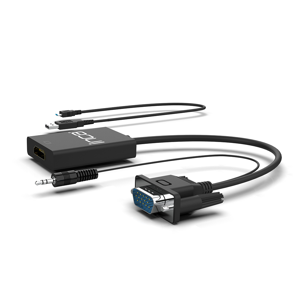 INCA IVTH-02 - 0,2 m - HDMI Typ A (Standard) - VGA (D-Sub) - Männlich - Männlich - Weiß, Ansicht 2