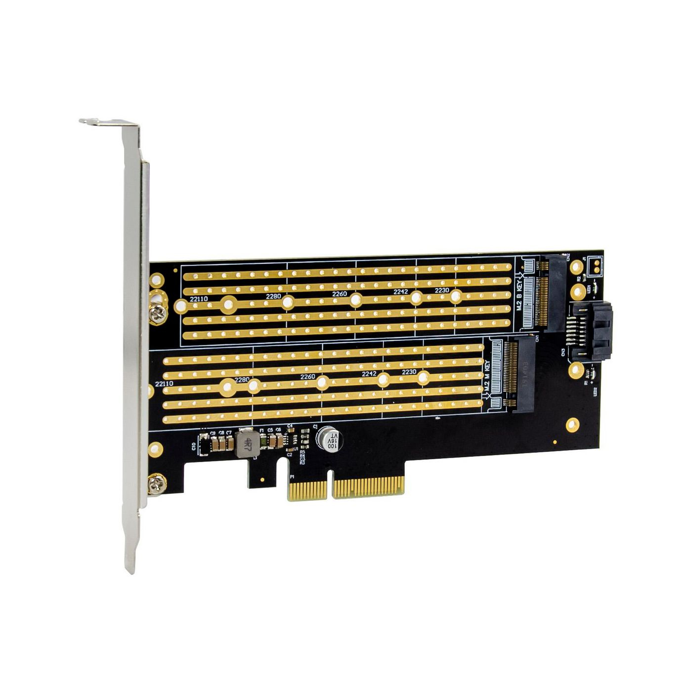 MicroConnect MC-PCIE-X4M2 - PCIe - M.2 - PCIe 3.0 - Schwarz - Server - Passiv, Ansicht 2