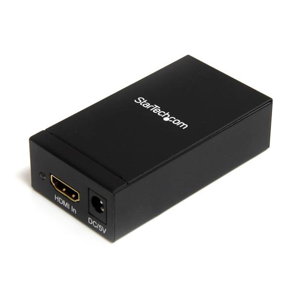 StarTech.com HDMI auf Displayport aktiv Adapter / Konverter mit bis zu 1920x1200 (Buchse/Buchse) - Aktiver Videokonverter - Leistung - Schwarz - Stahl - CE - FCC - RoHS - 1920 x 1200 Pixel