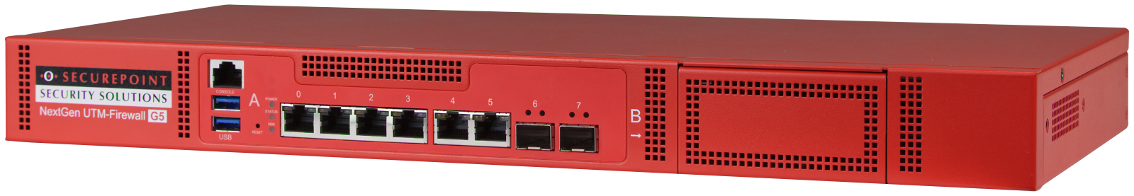 Securepoint RC300S G5 Security UTM Appliance - 13 Gbit/s - 1,5 Gbit/s - 100 Benutzer - AES - Kabelgebunden - RJ-45, Ansicht 3