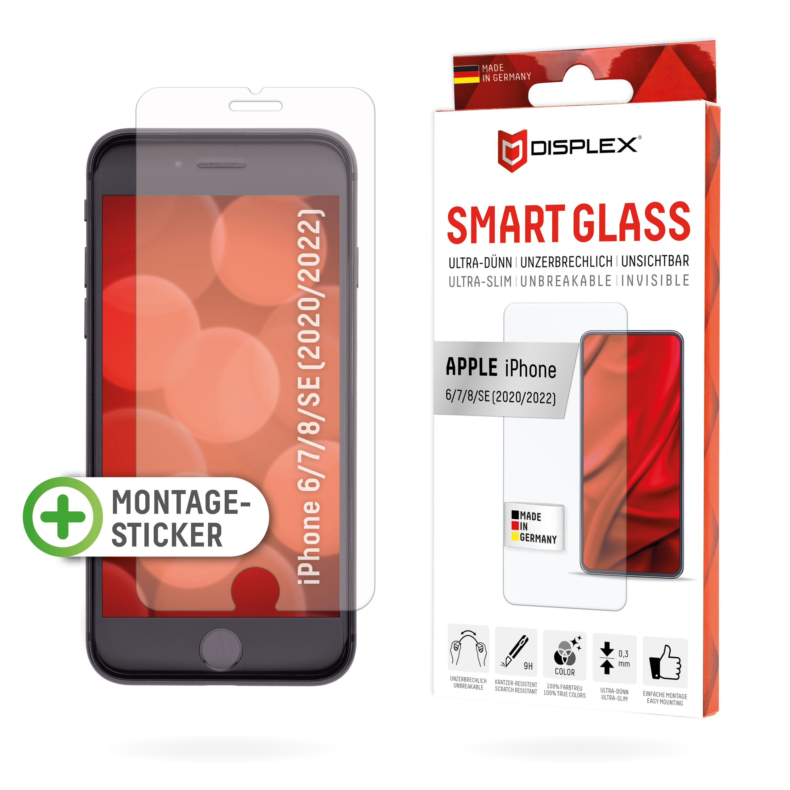 E.V.I. DISPLEX Smart Glass Apple iPhone 6/7/8/SE 20/22, Ansicht 4