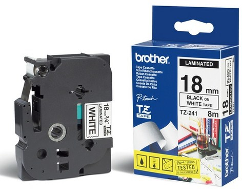 Brother Schwarz auf Weiß - Rolle (1,8 cm x 8 m) laminiertes Band, Ansicht 3