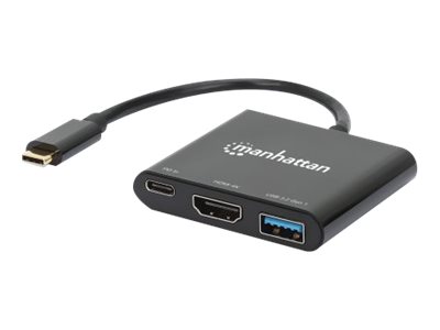 Manhattan USB-C 3-in-1 Dockingstation HDMI USB-A USB-C PD