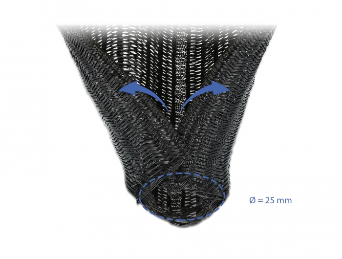 Delock Braided Sleeving self-closing - Geflechtschlauch - Schwarz, Ansicht 4