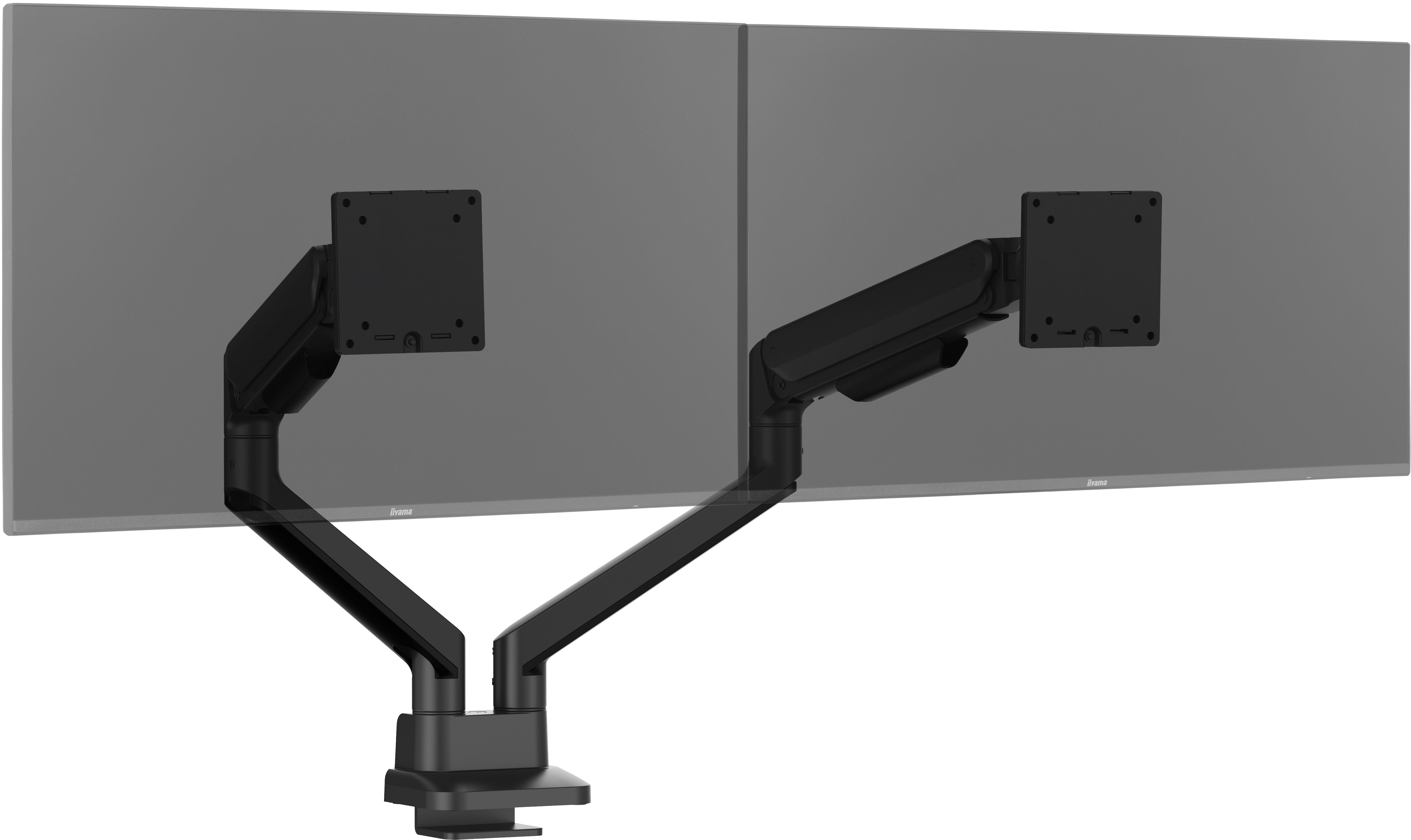 Iiyama Stylish flexible deskmount for dual monitor with mechanical spring monitors up, Ansicht 2
